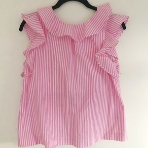 Girls pink and white striped blouse from crewcuts